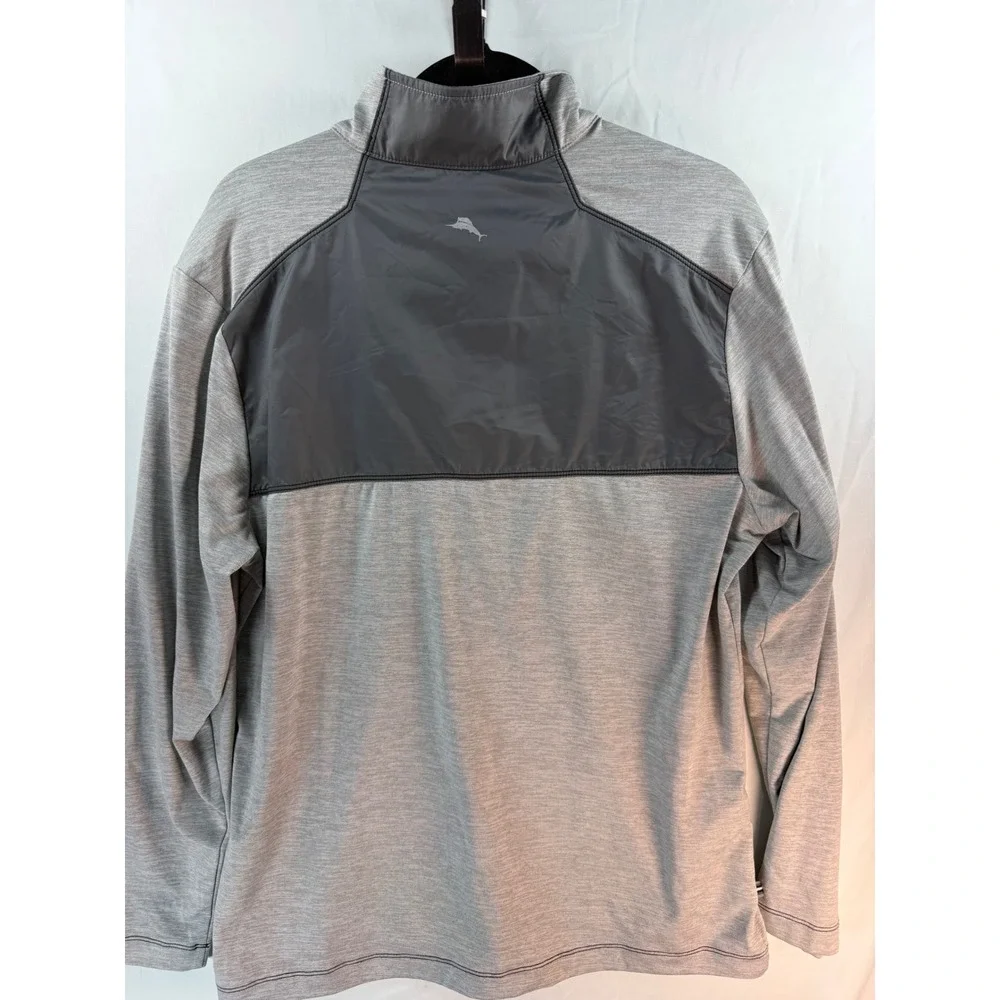 Tommy Bahama IslandZone Mens Small Gray Quarter Zip Pullover Citadel Mascot Top